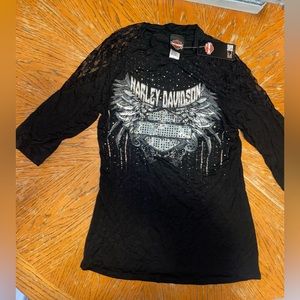 Harley Davidson rhinestone shirt